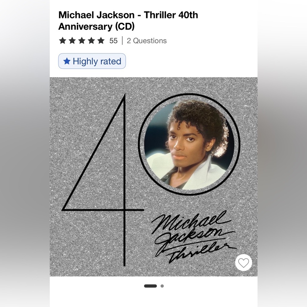 •Micheal Jackson Thriller 40th Anniversary CD•